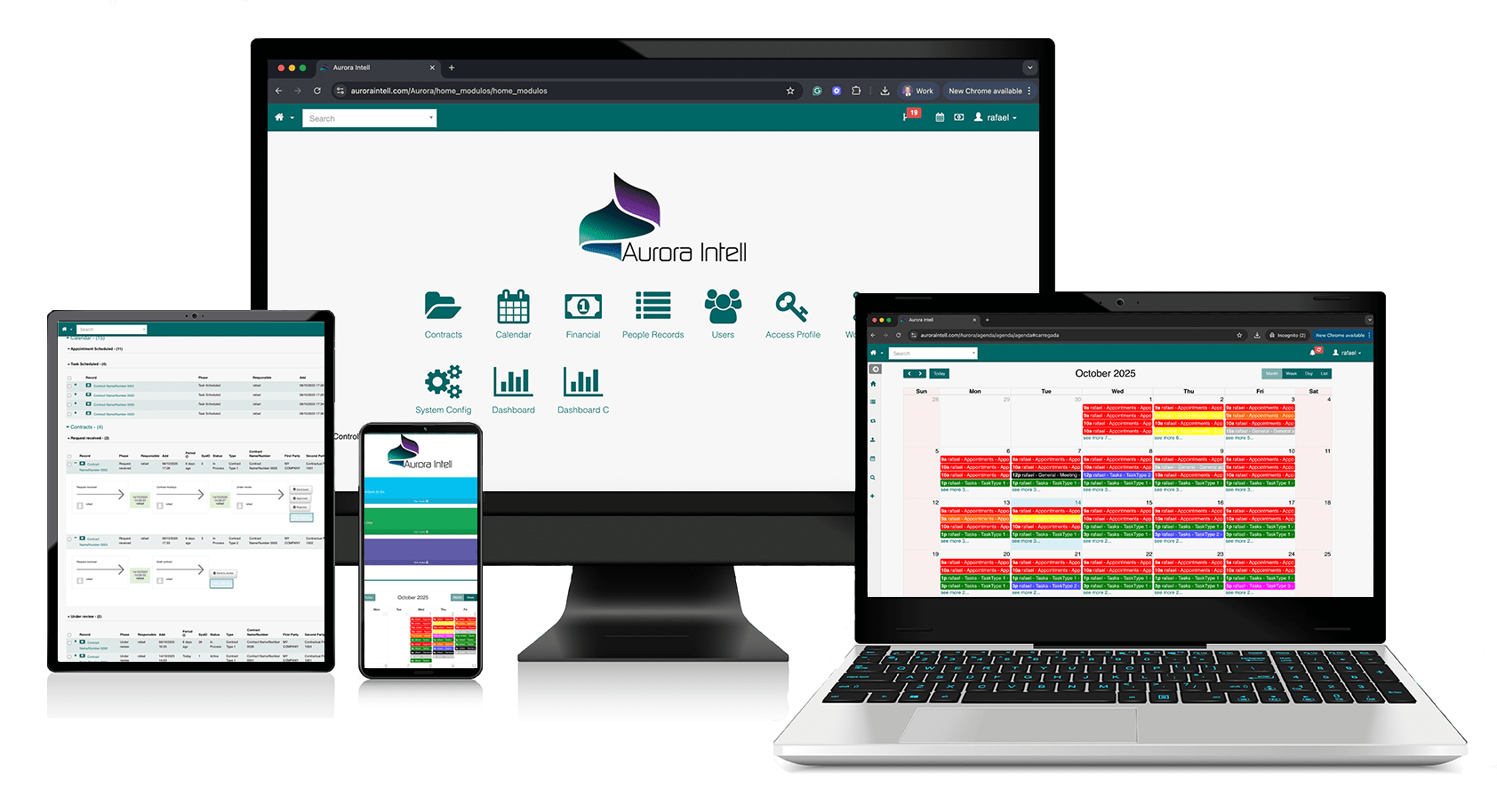 A sleek dashboard showing a lawyer managing deadlines, tasks, and documents, emphasizing automation and control.